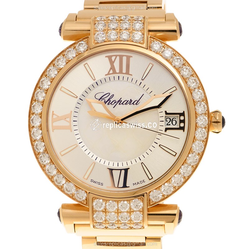 Chopard Imperiale Replica - Automatic - 18kt Rose Gold - Diamonds - White Dial - Luxury Replica IMPERIALE Watch